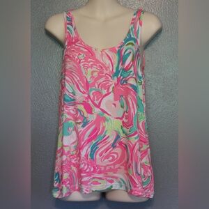 Lilly Pulitzer PJ Jersey Knit Tank Top Rose All Day Size XS